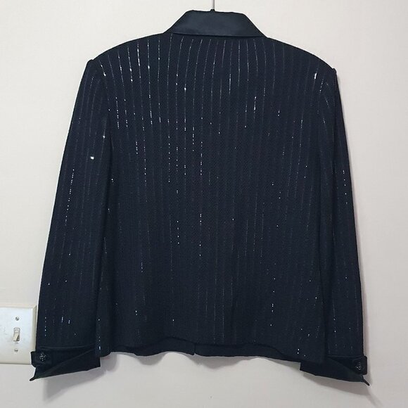 St. John Evening Sequins Rhinestone Button down Blazer Jacket - Picture 10 of 10
